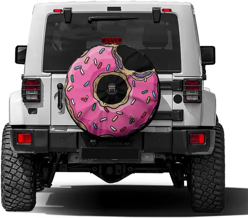 Cubierta de Neumático de Repuesto Donut con Orificio para Cámara de Respaldo Cubierta de Llanta que se Ajusta a Remolque, RV, SUV y Muchos Vehículos