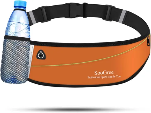 Miniatura 11 de SooGree Riñonera para correr para hombres y mujeres, ligera, impermeable, bolsa para correr, bolsa de almacenamiento reflectante nocturna