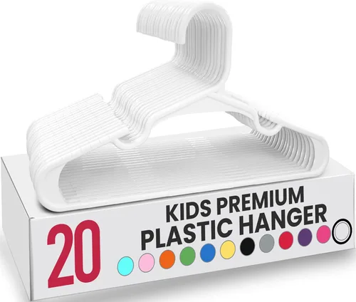 Miniatura 33 de Utopia Home Paquete de 20 Perchas para Niños - Perchas de Plástico para Bebé de 11.5 Pulgadas para Armario - Perchas para Niños para Ropa y Percha