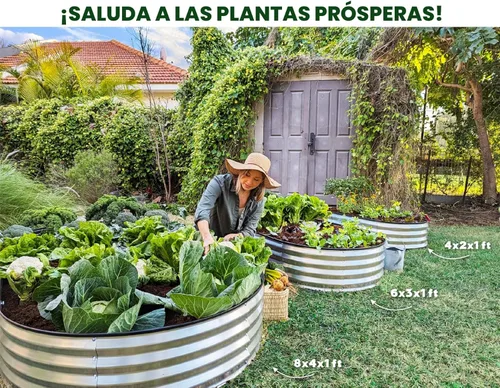 Miniatura 4 de Camas de Jardín Elevadas Galvanizadas al Aire Libre/ 4×2×1 pies Camas de Plantación Elevadas para Jardinería, Vegetales, Flores/ Caja de Jardín