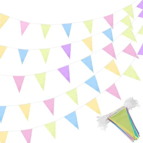 Miniatura 20 de Tatuo Banderines Sólidos de 200 Pies, Banderas de Cordel Triangulares Colgantes, Banderines DIY, Decoraciones de Fiesta para Gran Inauguración, Verde