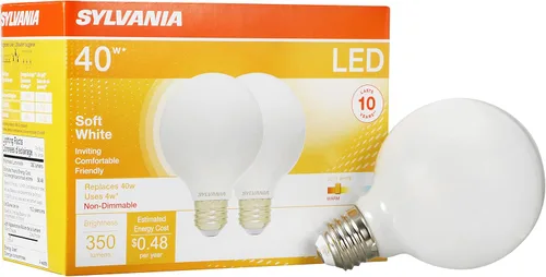 Miniatura 26 de Sylvania Bombilla LED, equivalente a 60 W A19, eficiente 8.5 W, base media, acabado esmerilado, 800 lúmenes, blanco suave, paquete de 4 (73888)