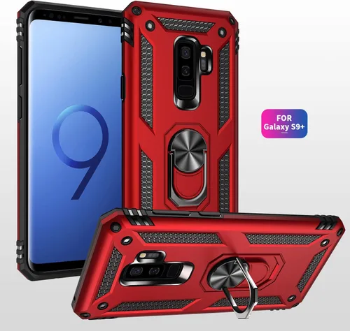 Miniatura 3 de Funda de grado militar para Samsung Galaxy S9 Plus 360 con anillo giratorio de metal con soporte magnético para montaje en automóvil, protección Azul
