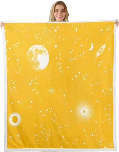 Miniatura 8 de Erosebridal Galaxy Fleece Blanket 40x50 Constellation Fuzzy Plush Throw for Sofa Couch Black Nebula Stars Sherpa Blanket Outer Space Starry Sky