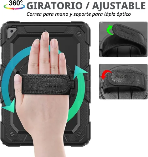 Miniatura 2 de SEYMAC stock Funda para iPad de 9ª/8ª/7ª generación de 10.2", a prueba de golpes con protector de pantalla, soporte para lápiz