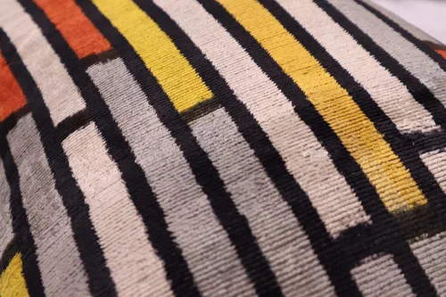 Miniatura 4 de Canvello Cojín decorativo de terciopelo hecho a mano, 16 x 24 pulgadas, inserto de plumas de plumón de alta calidad, patrón geométrico moderno
