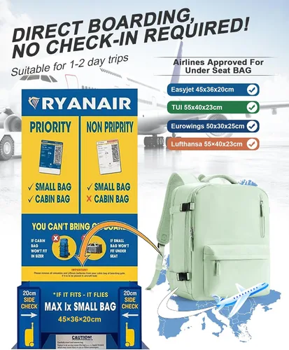Miniatura 4 de VGCUB Mochila grande de viaje para trabajo, negocios, mochila para computadora portátil aprobada para vuelo, para mujeres y hombres, mochila
