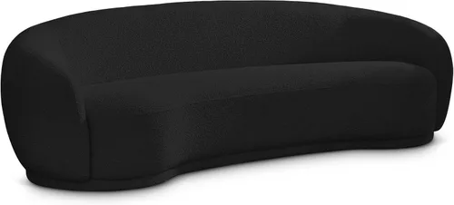 Meridian Furniture 693Black-S Hyde Collection Modern | Sofá tapizado de tela Boucle contemporáneo, negro, 89.5 pulgadas de ancho x 38 pulgadas de