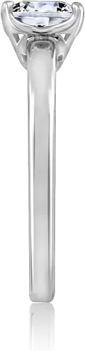 Miniatura 4 de Tienda Collection Platinum or Gold plated Sterling Silver Princess-Cut Solitaire Ring made with Infinite Elements Cubic Zirconia