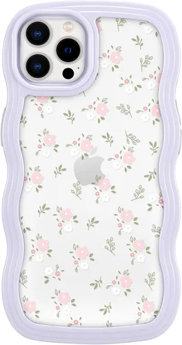 Miniatura 12 de ZCDAYE Funda compatible con iPhone 11, diseño floral estético, bonita funda rizada y ondulada para mujeres y niñas, funda de TPU suave a prueba