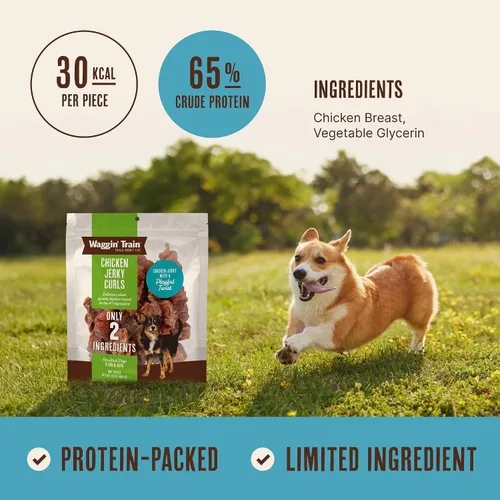 Miniatura 3 de Waggin' Train Golosinas para perros de pollo con rizos de cecina, hechas con pechugas de pollo 100% reales, solo dos ingredientes naturales, gran