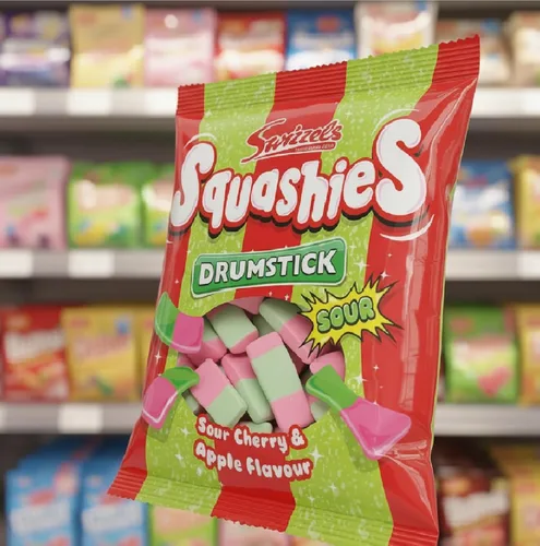 Miniatura 6 de Swizzels Drumstick Squashies sabor a cereza agria y manzana, 4.23 oz