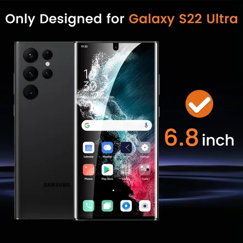 Miniatura 2 de Lesakit Paquete de 2 protectores de pantalla de privacidad para Samsung Galaxy S22 Ultra de 6.8 pulgadas, protector de pantalla flexible de TPU