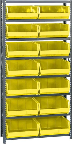Miniatura 375 de Quantum QSBU-245BK Heavy Duty Shelving Unit with (7) Shelves and (24) QUS245 Black Bins for Garage Warehouse Storage Distribution 400 lb Load