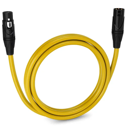 Miniatura 60 de LyxPro Cable de micrófono XLR hembra a macho de ángulo recto de 3 pines de 1.5 pies para altavoces amplificados, interfaz de audio, rendimiento