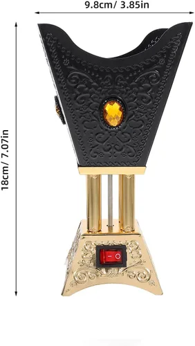 Miniatura 2 de Cabilock Quemador de incienso eléctrico Bakhoor enchufable con diseño de metal hueco para el hogar, oficina, spa, yoga, aromaterapia, mesa
