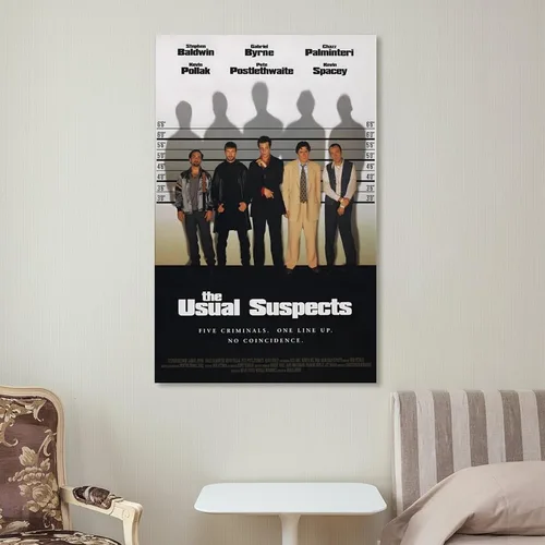 Miniatura 7 de ADOVZ Pósteres de películas retro de The Usual Suspects de los años 90, póster vintage para decoración del hogar, arte de pared, impresión de imagen
