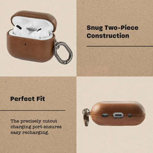 Miniatura 6 de Funda de piel italiana de primera calidad hecha a mano - Para AirPods Pro (solo 2.ª generación) - Efecto de dos tonos con pátina única a lo largo