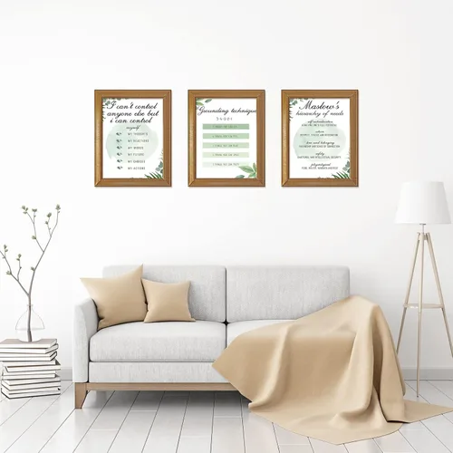 Miniatura 4 de Sureio Póster de salud mental de 8 x 10 pulgadas, póster de habilidades de afrontamiento saludable, terapia motivacional positiva, decoración