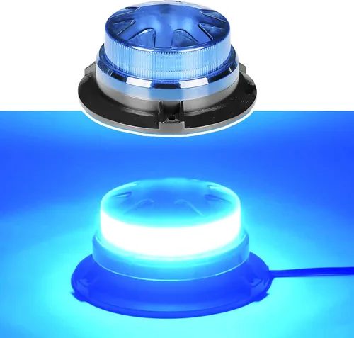 AUXMOTEC - Barra de luces estroboscópicas LED azul de emergencia con montaje magnético y 8 modelos de parpadeo, lámparas de señal de techo de #3 Azul