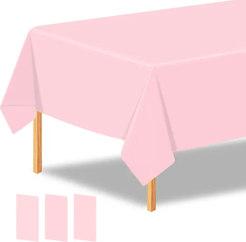 Miniatura 33 de 2 manteles de plástico color beige, 54 x 108 pulgadas, rectangular, desechables, para cumpleaños, bodas, pícnic, fiestas de vacaciones