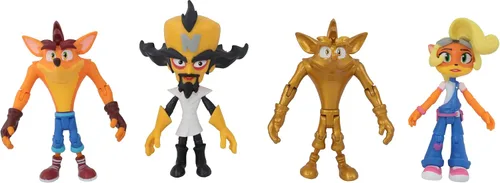 Miniatura 5 de Crash Bandicoot Bandai Figuras de acción 4 unidades con máscara Paquete de 4 juguetes de 4.3 in con máscara y accesorios de soporte Figuras