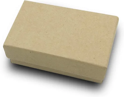 Miniatura 3 de TheDisplayGuys - Paquete de 100 cajas de cartón rellenas de algodón #21 para joyas, caja de regalo, color marrón kraft (2.6 x 1.6 x 1.0 pulgadas)