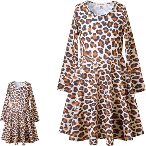 Perfashion Vestidos a juego para niñas y muñecas sin mangas/manga larga, acampanados, faldas de fiesta de unicornio