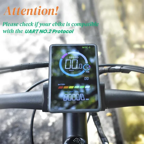 Miniatura 2 de Pantalla Ebike, protocolo UART No. 2, 24V-60V ABS Colorido Ciclismo Computadora con Puerto de Carga para Dispositivos Móviles, Pantalla LCD Vertical
