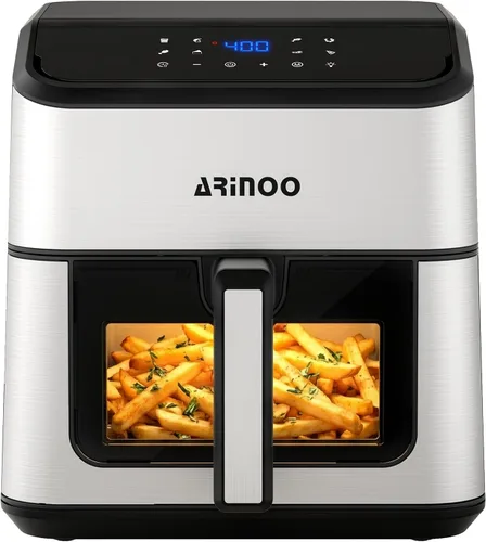 Air Fryer Pro 8 cuartos de galón, freidora de aire 8 en 1 con ventana de visión, aire rápido de 360°, 1500 W, 80% menos de aceite, cesta
