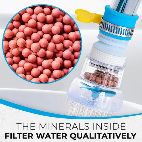 Miniatura 5 de Juego de 3 filtros de grifo, extensores de grifo de agua con rotación 360, purificador de agua ajustable para fregadero (0.83 x 2.6 x 1.85), fácil