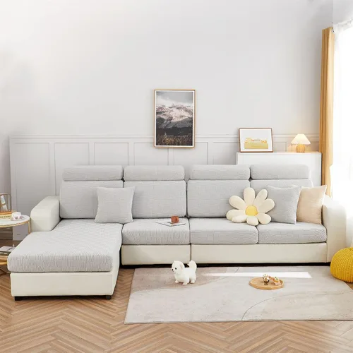 Miniatura 7 de ele ELEOPTION Fundas de cojín para respaldo de sofá, funda elástica en forma de L, funda seccional para sofá, protector de muebles, forro para sala