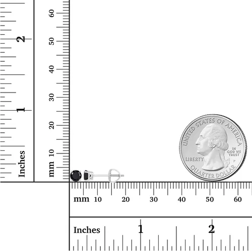Miniatura 4 de Aretes de tuerca de oro macizo de 14 quilates, 0.157 in, hipoalergénicos, con piedra natal genuina