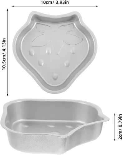 Miniatura 3 de Cabilock Molde de mini pastel en forma de fresa, sartén antiadherente para pudín, jalea y tartas de huevo, molde de postre en forma de fruta pequeña