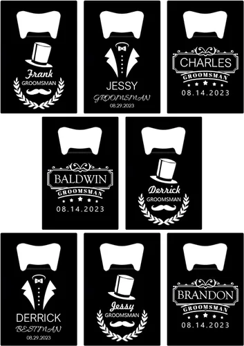 Miniatura 18 de Abrebotellas personalizados, tamaño de tarjeta de crédito, padrinos de boda, regalos para boda, despedida de soltero, abrebotellas de cerveza