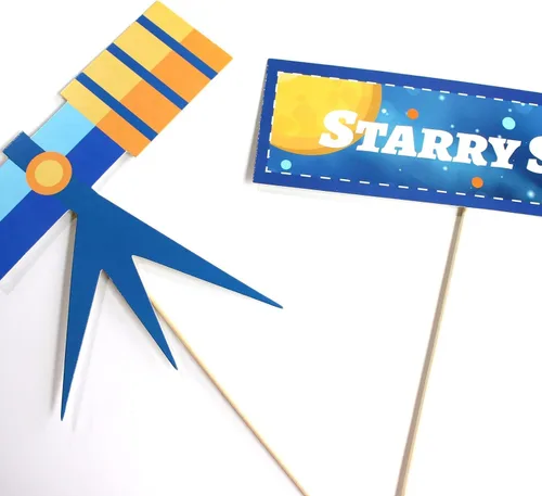 Miniatura 2 de 25 piezas de accesorios para cabina de fotos espaciales con palo, accesorios para selfies con temática de galaxia, suministros de fiesta