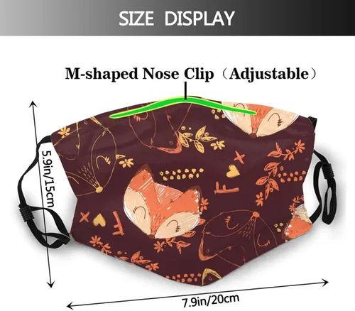 Miniatura 2 de Mascarilla lavable de zorro transpirable y reutilizable para adultos, color negro, Negro