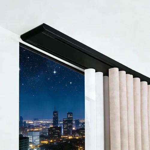 Miniatura 8 de Juego de rieles de aluminio resistente para cortinas de 8.5, 8.9, 9.2, 9.5 pies, barra de montaje en techo de doble cortina, sistema de rieles Blanco