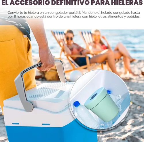Miniatura 7 de The Ice Cream Canteen Contenedor térmico de acero inoxidable de doble pared con aislamiento al vacío para la pinta de helado, disfruta del helado