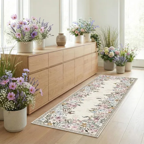 Miniatura 3 de Alfombra de pasillo de cocina de 2 x 6 pies para pasillo, alfombra de pasillo lavable con parte trasera antideslizante, alfombra suave de pelo bajo