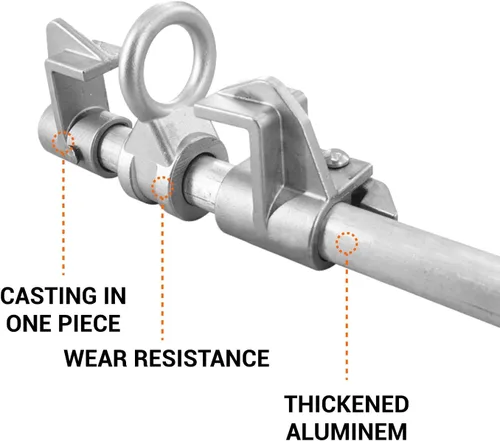 Miniatura 4 de Abrazadera de anclaje de viga deslizante de aluminio, caminante de haz de acero móvil, conector de estructura ajustable de I/H para protección
