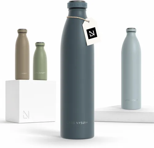 Miniatura 67 de LARS NYSØM Botella de agua XL de acero inoxidable aislada 12oz 17oz 25oz 34oz 51oz Botella térmica aislada para bebidas calientes y frías Azul