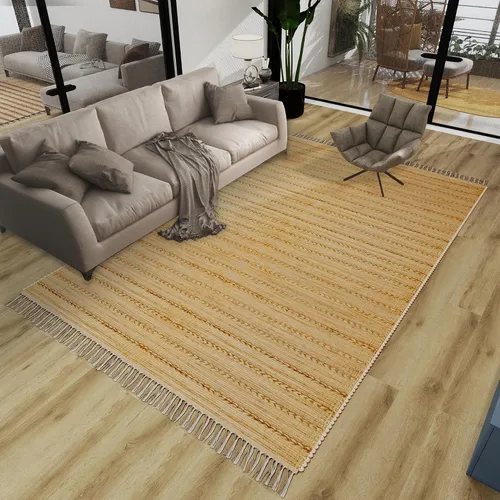 Miniatura 19 de Eco Crave Alfombra de pasillo de yute de 2,6 x 8 pies – Alfombra de diseño geométrico 100% natural de yute trenzada a mano, alfombra de acento
