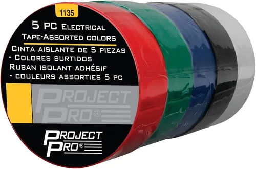 Miniatura 8 de Performance Tool 1135 - Juego de cinta eléctrica roja, verde, azul, negra y blanca, paquete de 5