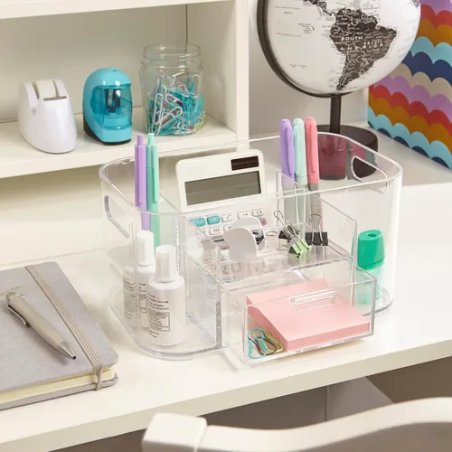 Miniatura 4 de STORi Bliss Organizador de Maquillaje Transparente para Encimera, Organizador de Baño Dividido y Cajón de Almacenamiento, Soporte para Brochas