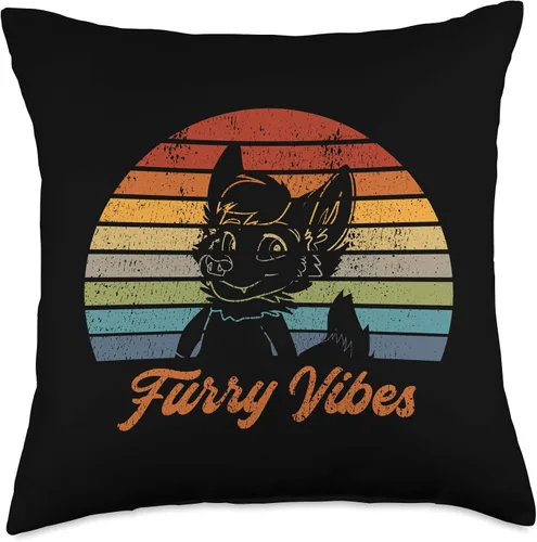 Miniatura 5 de Furry Fandom Furries Give Huggies Apparel Retro Fandom Furry Vibes-Cute OwO Fursuit - Almohada de 15.7 x 15.7 in, multicolor
