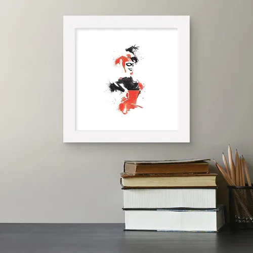 Miniatura 4 de Trends International Gallery Pops DC Comics Harley Quinn - Arte de pared clásico de Harley, versión enmarcada blanca, 12 x 12 pulgadas Versión