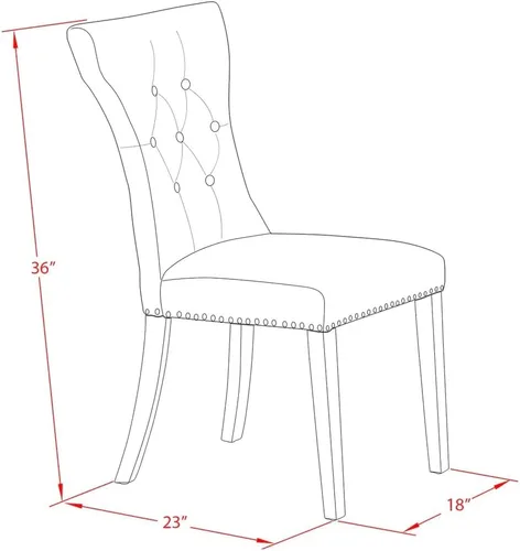 Miniatura 12 de East West Furniture DLGA3-AWA-03 - Juego de mesa de comedor de 3 piezas que contiene una mesa de cocina redonda con gotas y 2 sillas Parson, 42 x 42