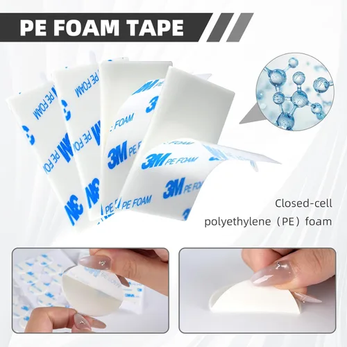 Miniatura 2 de Cinta adhesiva redonda de doble cara de 1 pulgada de diámetro, 50 piezas, hecha de cinta de espuma PE 3M 1600T, adhesivo removible resistente al