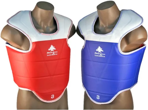 Miniatura 3 de Protector de pecho reversible sólido de taekwondo estilo olímpico de pino